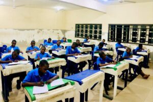 Senior Students in their classroom at Saints Simon and Jude Seminary