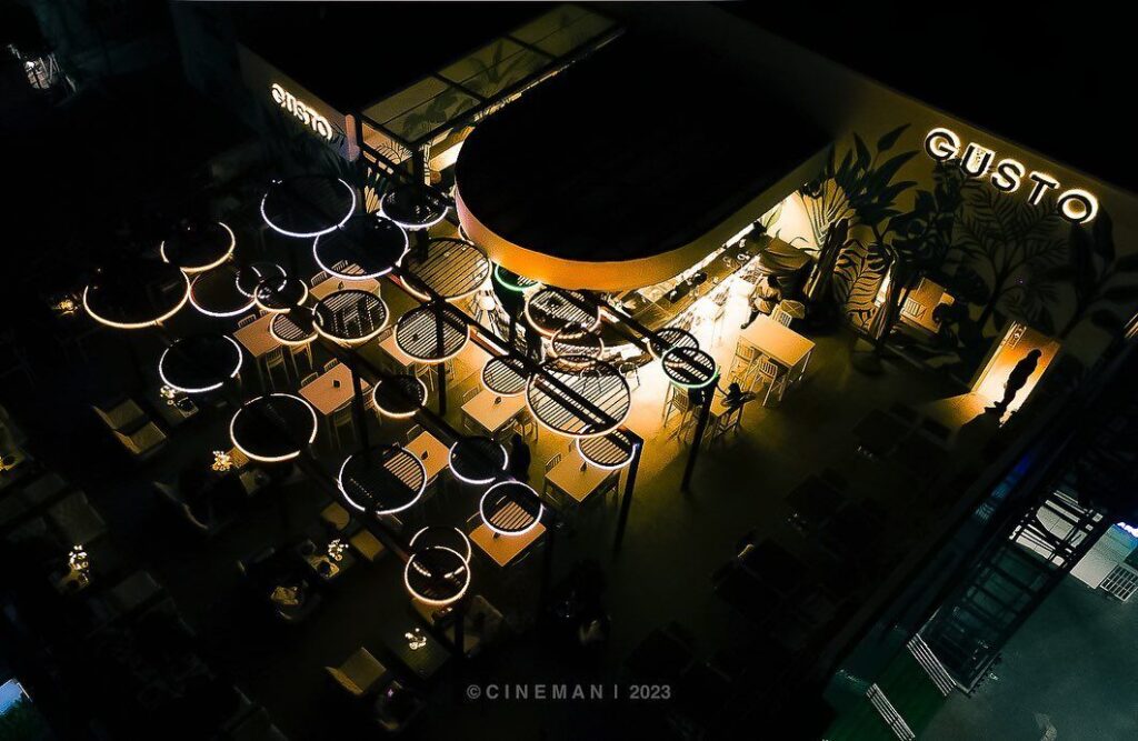 Different Lights for different Moods Welcome to Gusto😎Gusto gustoabuja rooftop view ariel 2