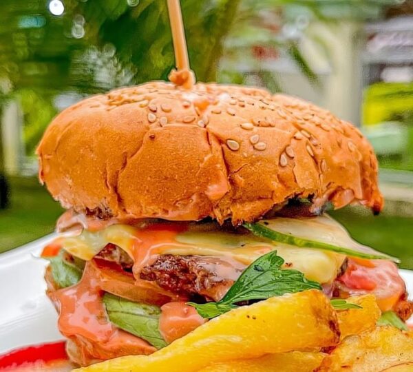 Savor the ultimate burger experience specially prepared at Urban Village by Terivik Park. Juicy